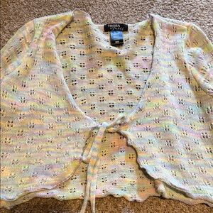 Pastel Knit Cardigan with Tie Closure